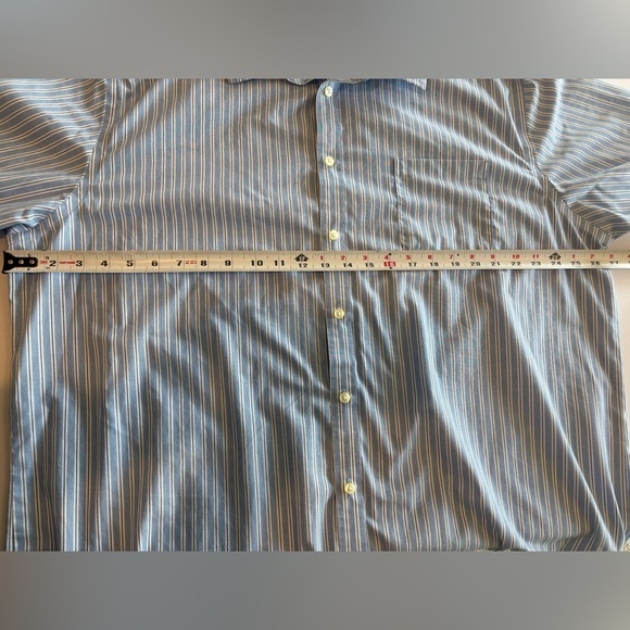 VAN HEUSEN Blue and White Striped Oversized Button Down Shirt Size XXL Men’s - Picture 3 of 10